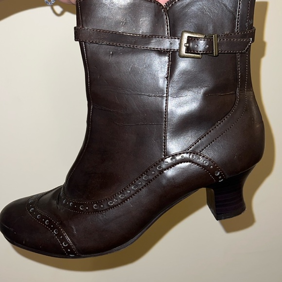 NWT Brown Steampunk Victorian Costume German Ankle Booties Size 7.5 EUR 38 - Picture 4 of 13